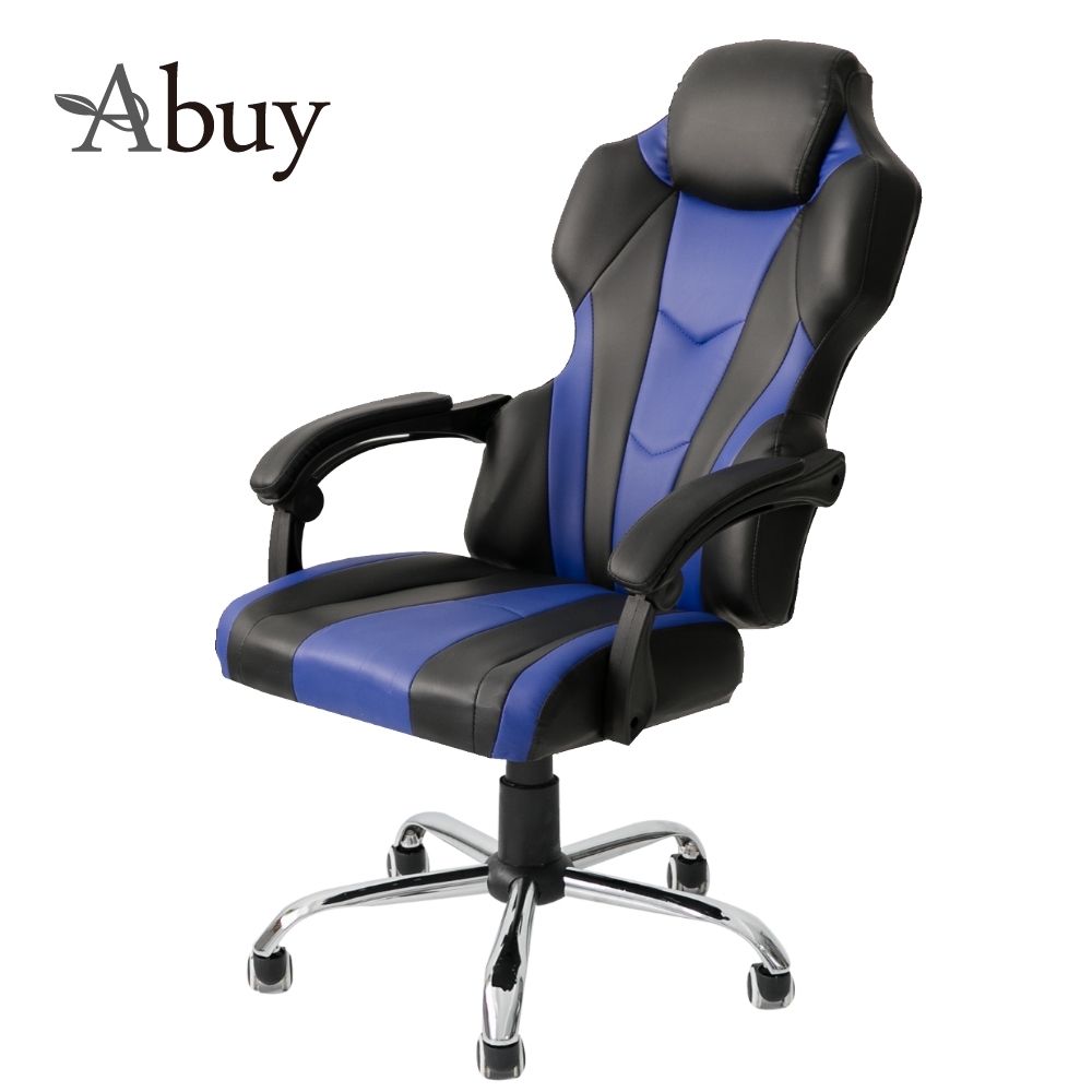 Abuy-究極加厚款立體包覆工學電競賽車椅-藍色款