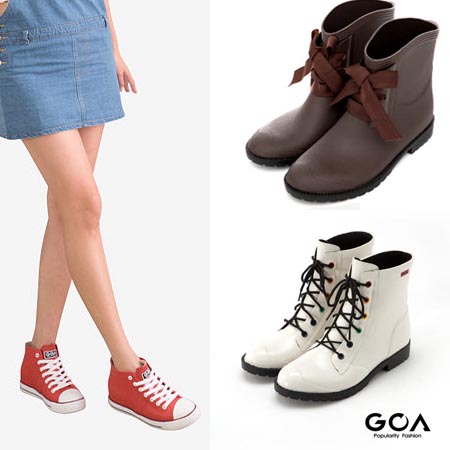 (快速到貨)GOA 
綁帶短筒雨靴