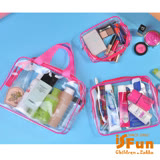 【iSFun】透視防水＊PVC化妝衣服盥洗收納包3件組/2色可選