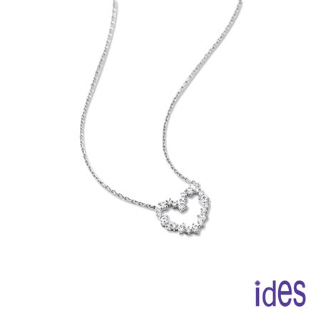 ides愛蒂思 
純銀晶鑽鎖骨鍊/愛心
