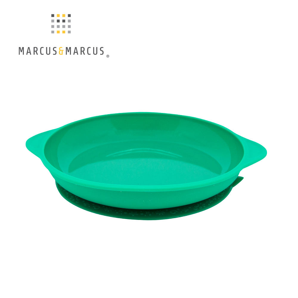 【MARCUS&MARCUS】動物樂園幼兒學習吸力餐盤-大象(綠)