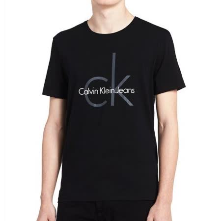 【Calvin Klein】2018男時尚CK標誌黑色圓領短袖ㄒ恤【預購】