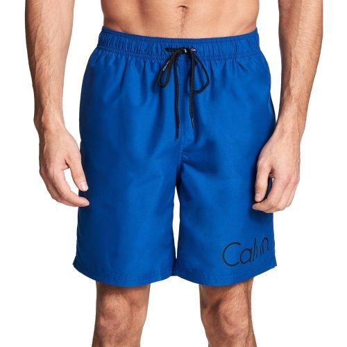 【Calvin Klein】2018男時尚LOGO標誌款衝浪藍色海灘泳褲【預購】