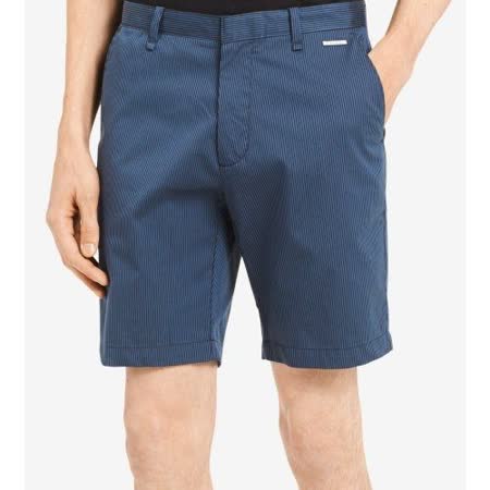【Calvin Klein】2018男時尚簡約彈力條紋中藍色短褲【預購】