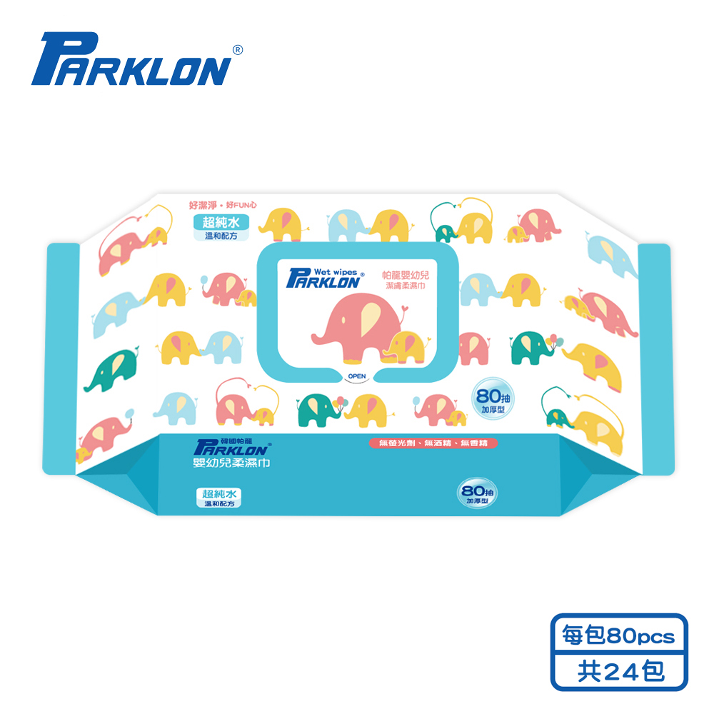 【BabyTiger虎兒寶】PARKLON 韓國帕龍嬰幼兒柔濕巾(加厚款)24包