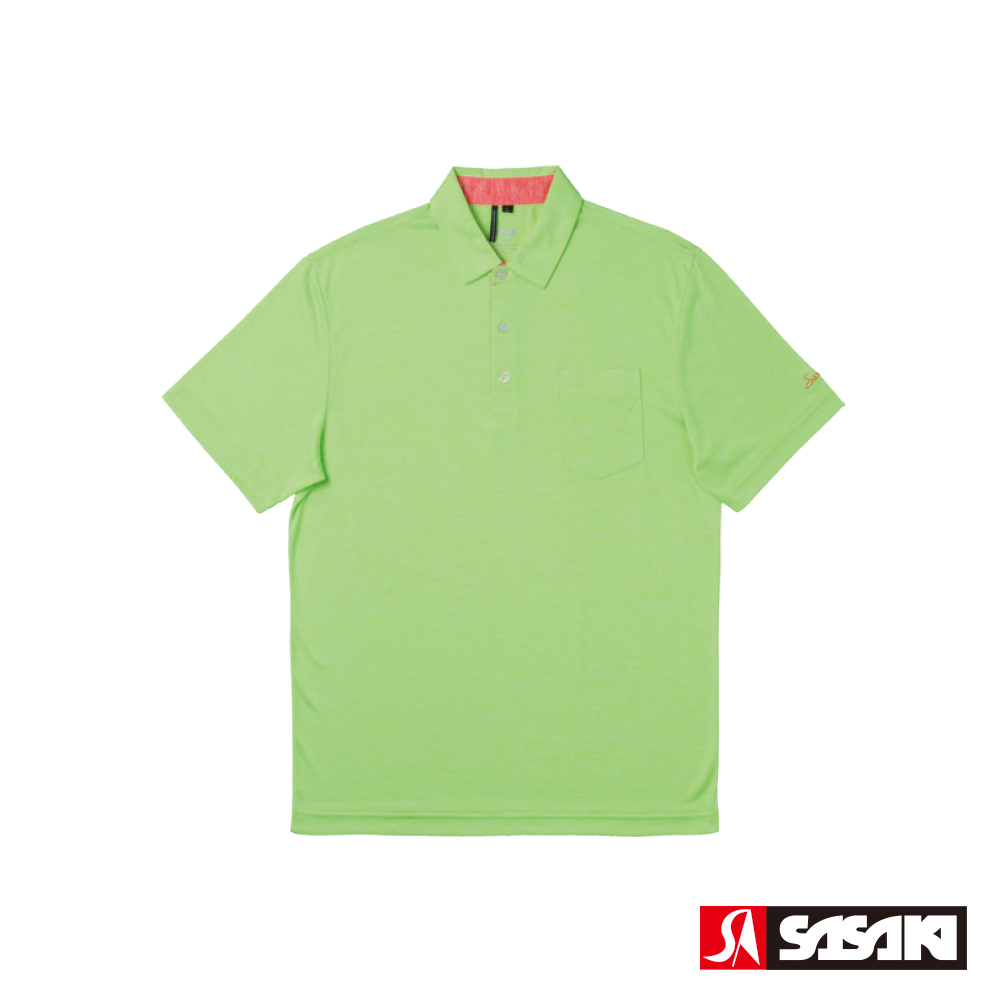 SASAKI 抗紫外線速乾吸排功能休閒POLO短衫-男-豔綠/豔桔