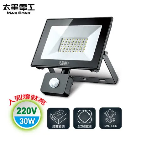 【太星電工】30W LED感應投射燈/220V/白光.
