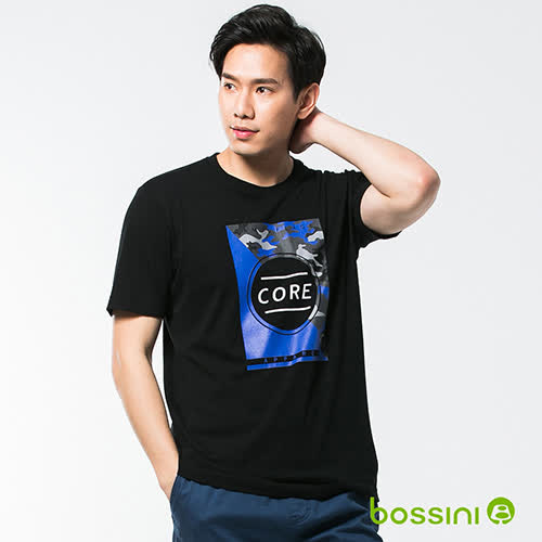 男裝-印花短袖T恤 32黑