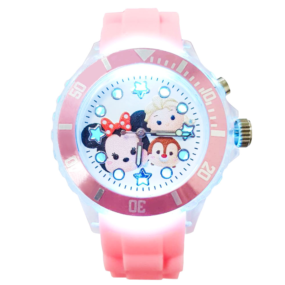 【迪士尼】tsum tsum 米妮、艾莎 、蒂蒂 閃燈手錶