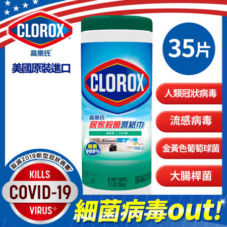 美國CLOROX 高樂氏居家清潔殺菌濕紙巾-清新香(35片)