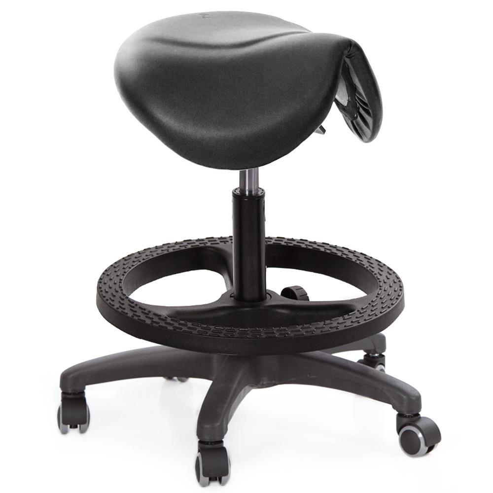 GXG 立體泡棉 小馬鞍 工作椅 (塑膠踏圈/防刮輪) TW-81T7 EXK