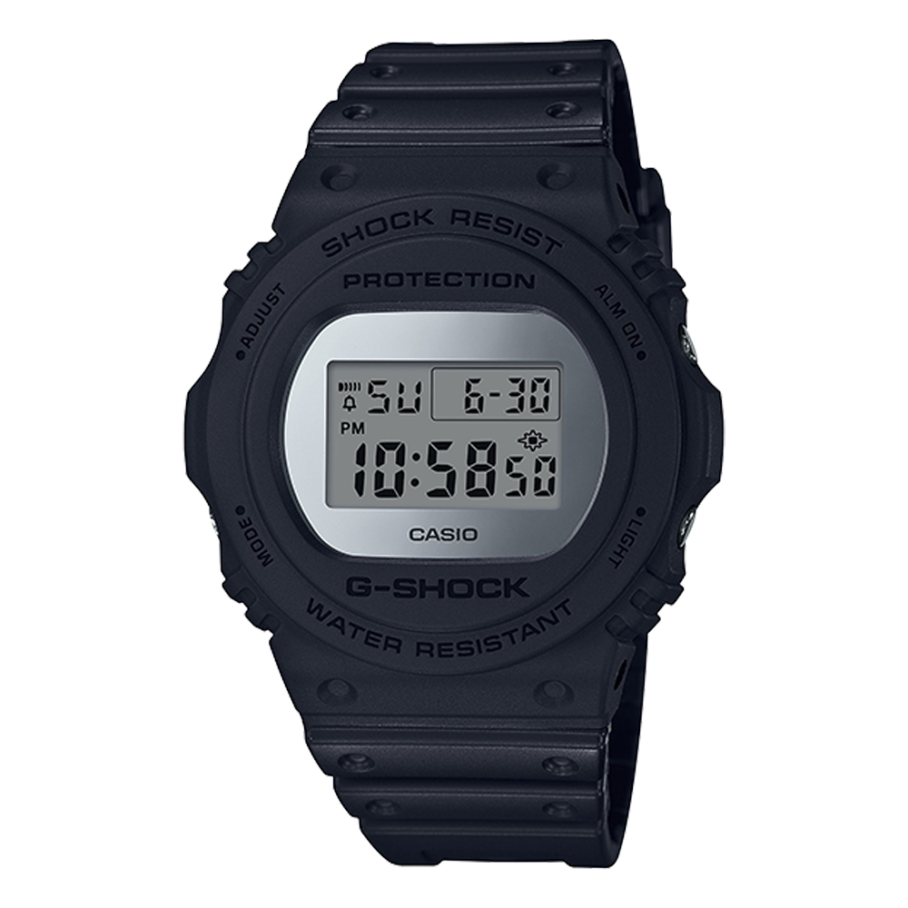 G-SHOCK 樹脂錶帶 復刻經典電子男錶 銀色錶面 防水200 DW-5700BBMA-1D