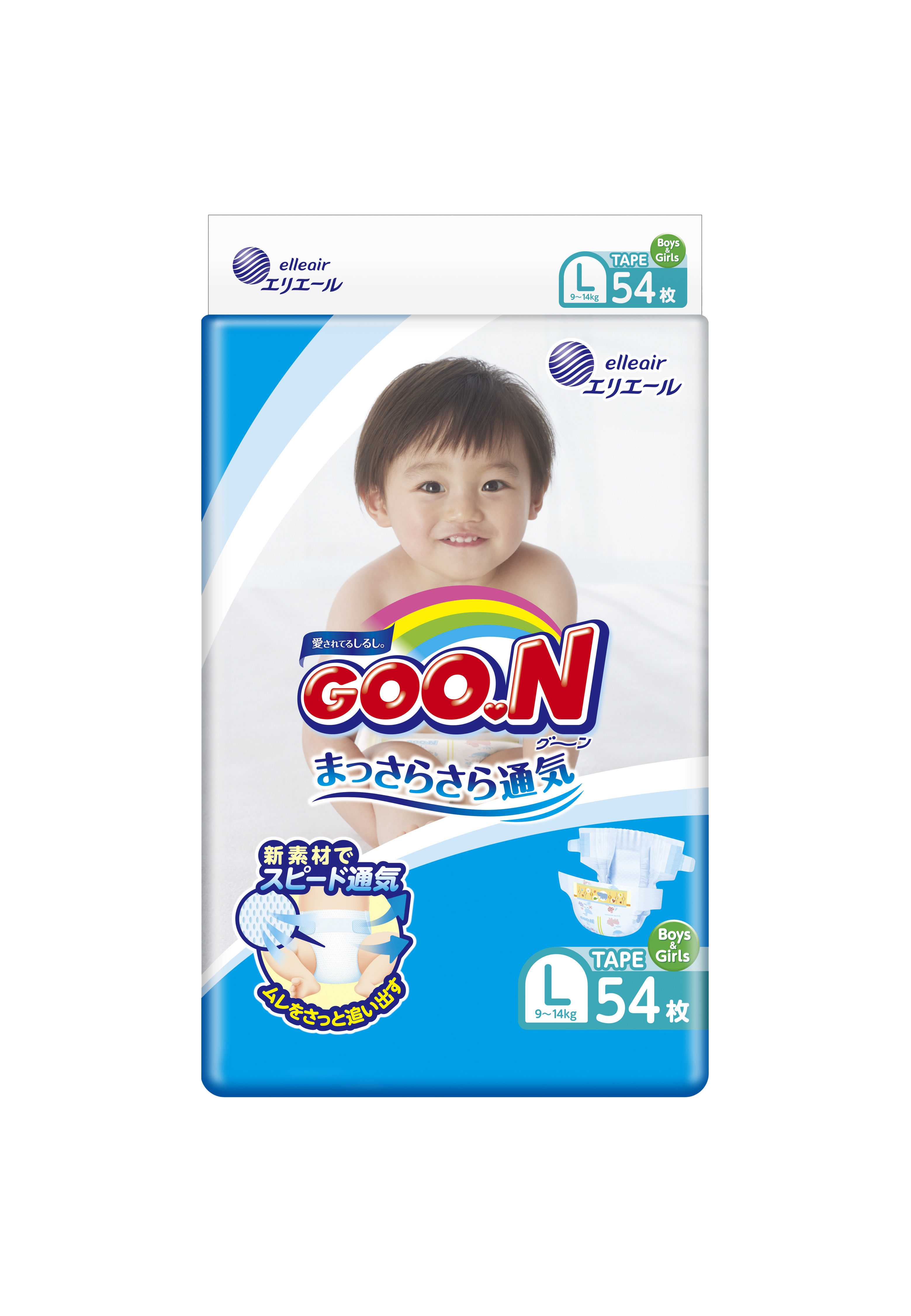 《GOO.N》日本大王紙尿褲境內版(L/ 54片*4包)