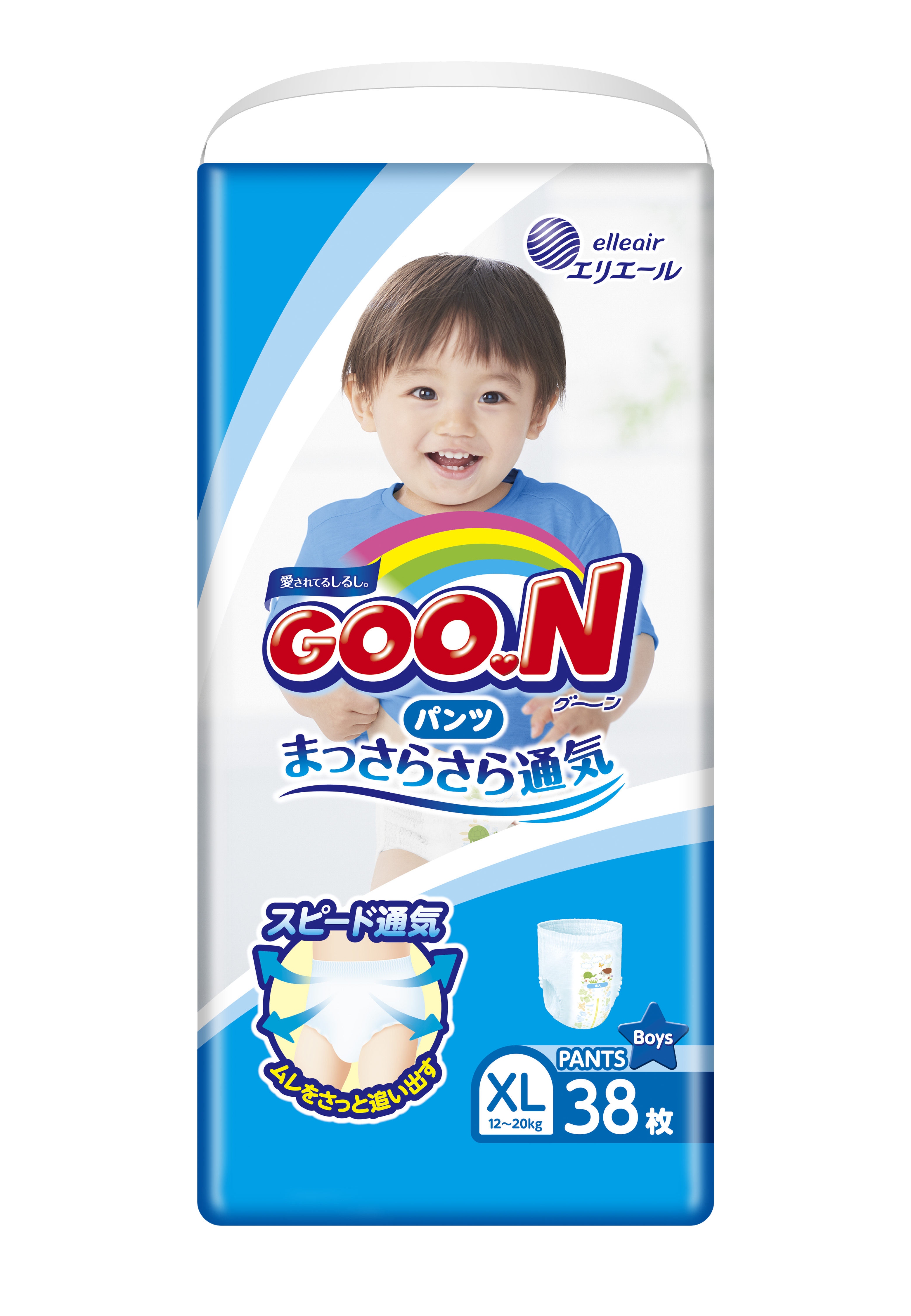 《GOO.N》日本大王紙尿褲境內版-男褲型(XL/ 38片*3包)