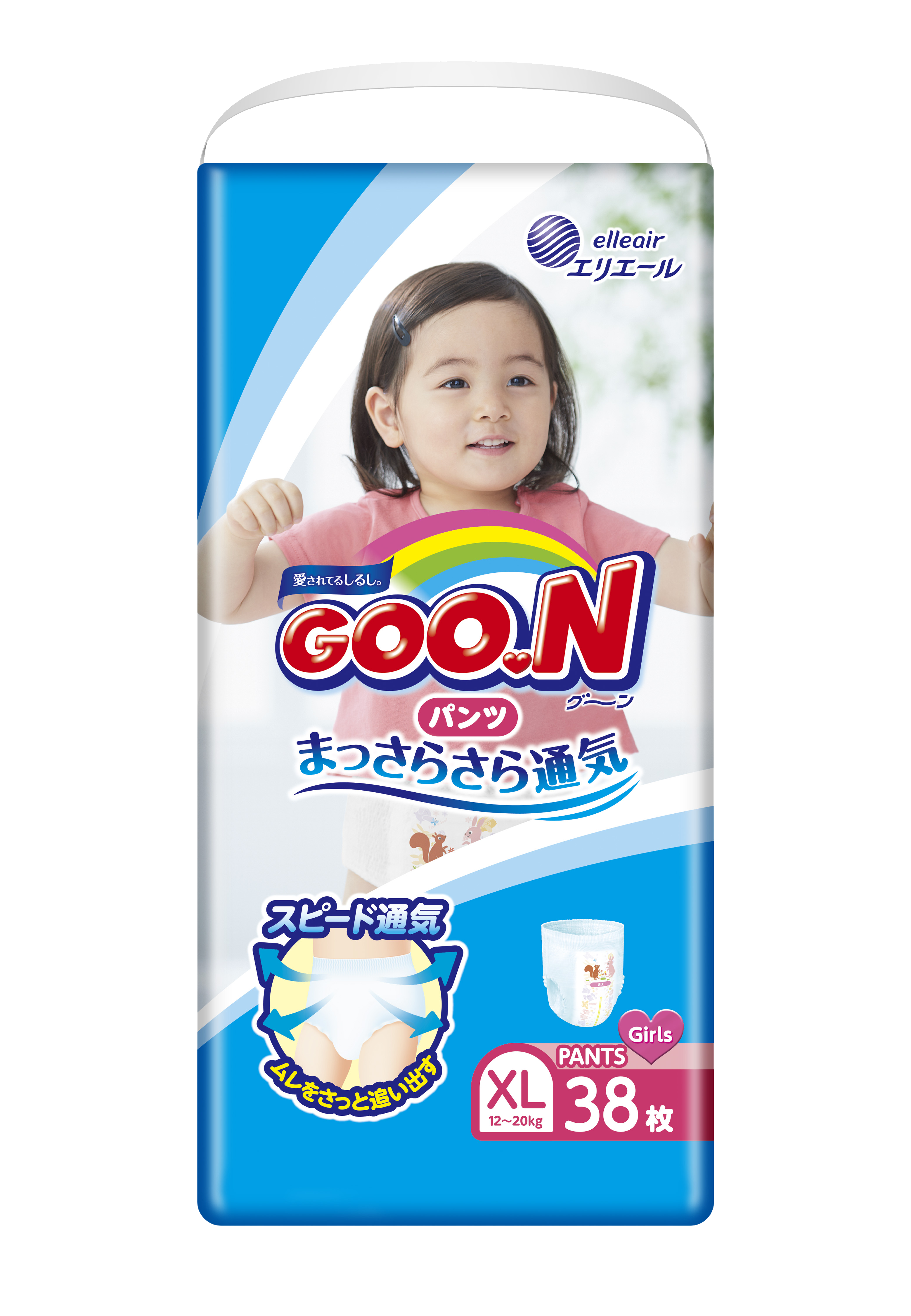 《GOO.N》日本大王紙尿褲境內版-女褲型(XL/ 38片*3包)