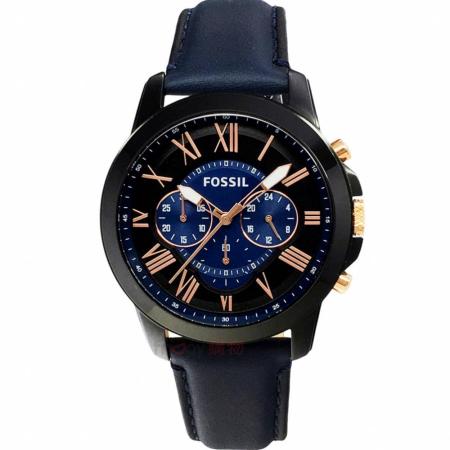 FOSSIL 手錶  藍面黑框
深藍色錶帶 男錶