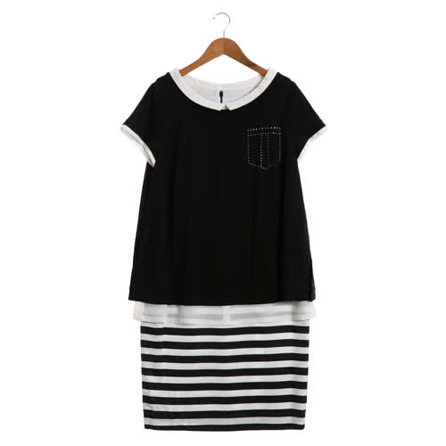 假兩件簡約風洋裝