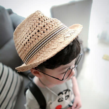 【PS Mall】男童女童遮陽帽 超時尚鏤空兒童草帽(B016)