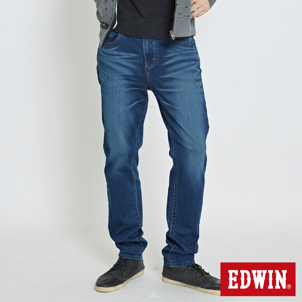 EDWIN 迦績褲 大尺碼 復古棉AB牛仔褲-男款-石洗綠