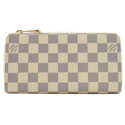 Louis Vuitton LV N60019 ZIPPY 白棋盤格紋拉鍊長夾_現貨