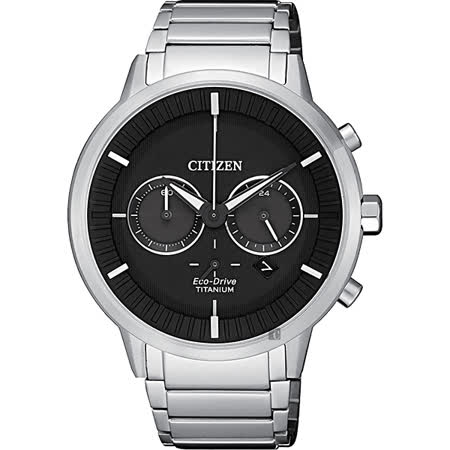 CITIZEN 星辰 光動能超級鈦簡約計時手錶-黑x銀/41mm CA4400-88E