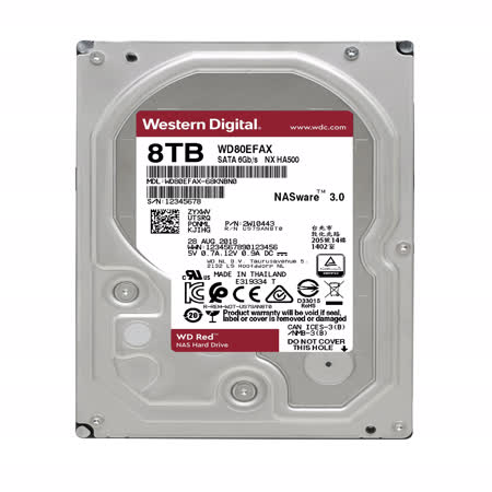 WD  紅標 
8TB 3.5吋NAS硬碟