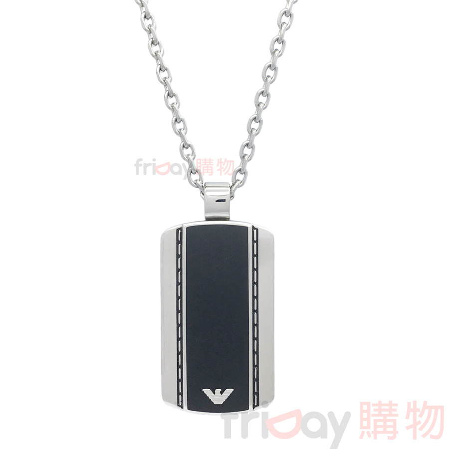 ARMANI飾品 EGS1921040 霧黑不鏽鋼男性項鍊 時尚極簡