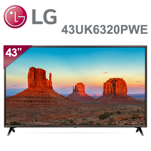 【LG樂金】43型 UHD 4K IPS 硬板電視 43UK6320PWE (僅配送不含安裝)