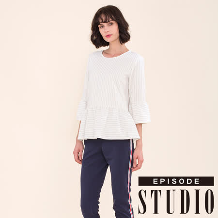 EPISODE Studio
條紋荷葉設計上衣