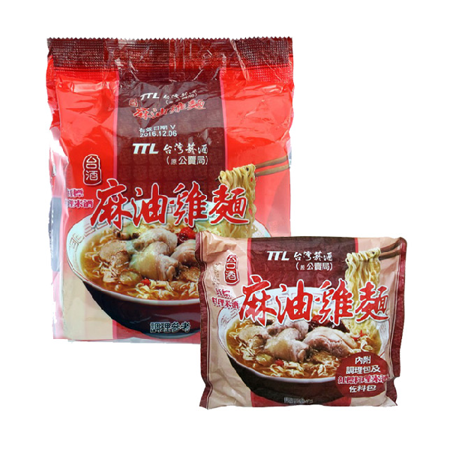 *台酒麻油雞麵(袋) 3入