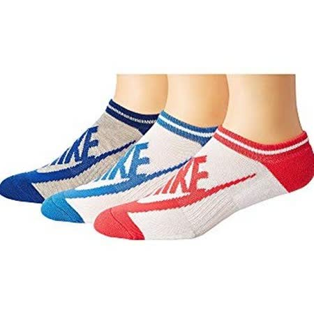 【Nike】2018女優雅彩色字母條白色運動短襪混搭3入組【預購】
