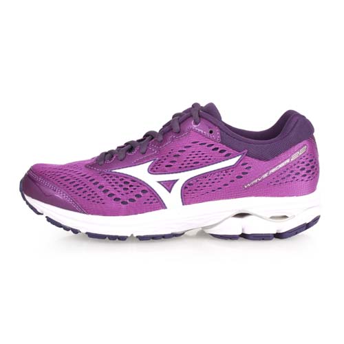 (女) MIZUNO WAVE RIDER 22 慢跑鞋-路跑 美津濃 紫白 24