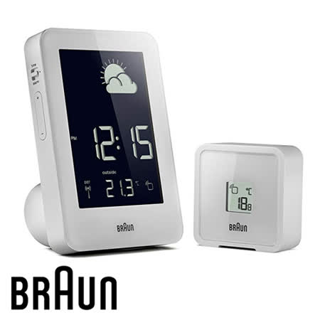 BRAUN德國百靈 電波數位氣象站鐘 質感白(BNC013WHWH-RC)(盒損出清)
