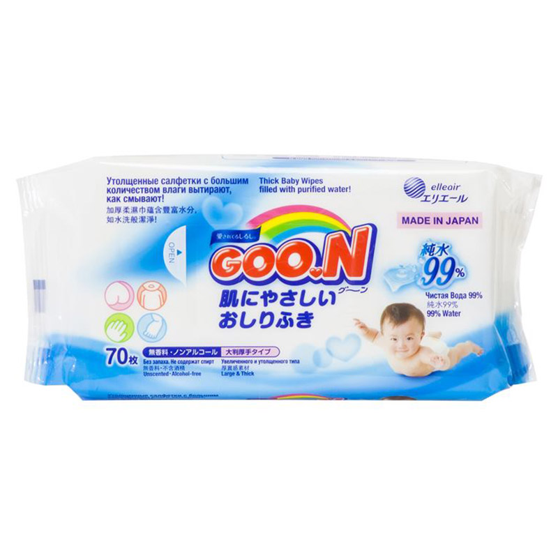 【日本大王GOO.N】嬰兒護膚柔濕巾70片*12包/箱