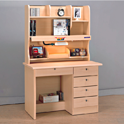 AS-蘿拉白橡3.5尺四抽書桌全組-106x60x165cm