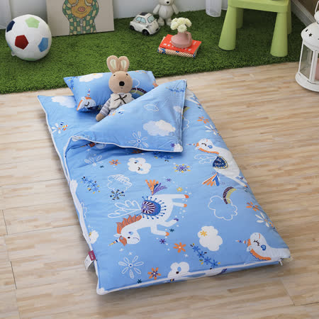 IN HOUSE-快樂獨角獸(藍)-200織紗精梳棉-兒童睡袋