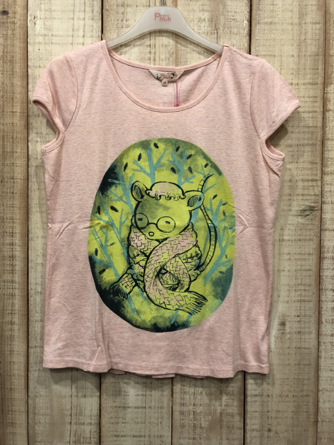 Pink*F1312AD 小熊印花上衣(粉)