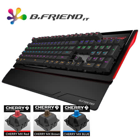 B.FRIEND MK1R 機械式多彩發光機械鍵盤Cherry軸(附專用保護膜)