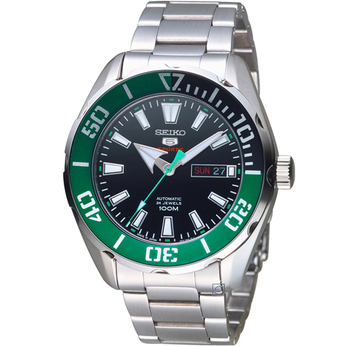SEIKO精工5號復刻潮流機械腕錶 4R36-06S0M SRPC53J1 綠x銀