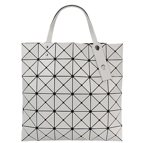 ISSEY MIYAKE 三宅一生BAOBAO 皮質方格6x6手提包(灰白)