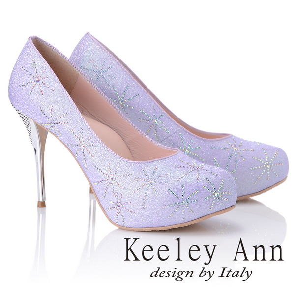 Keeley Ann優雅迷人~水鑽唯美質感真皮軟墊高跟鞋(紫色885158403)