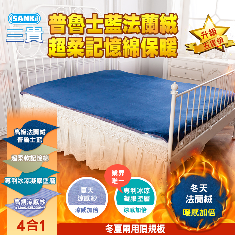 日本SANKI 法藍絨超柔記憶綿保暖墊(冬夏兩用頂規版)