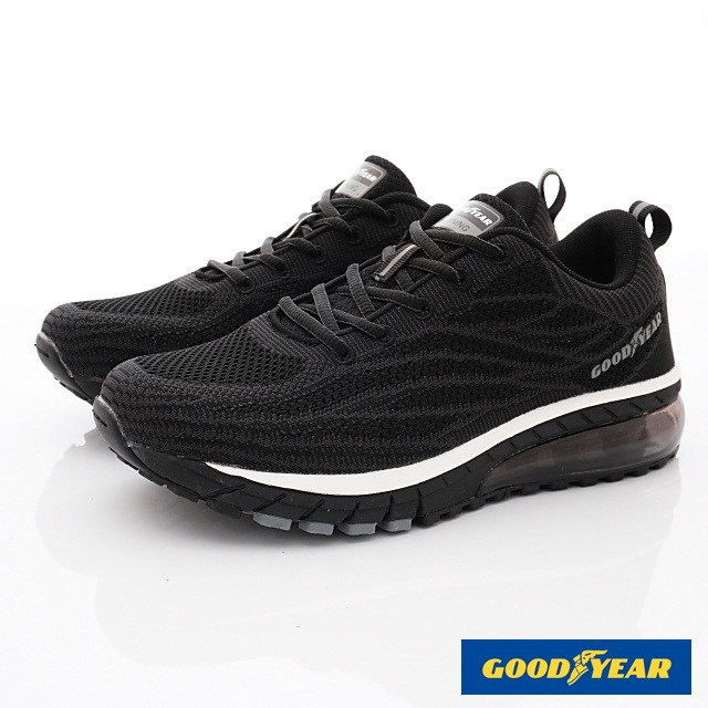 GOODYEAR-半氣墊運動鞋-MR83370黑-男段-(26-29cm)