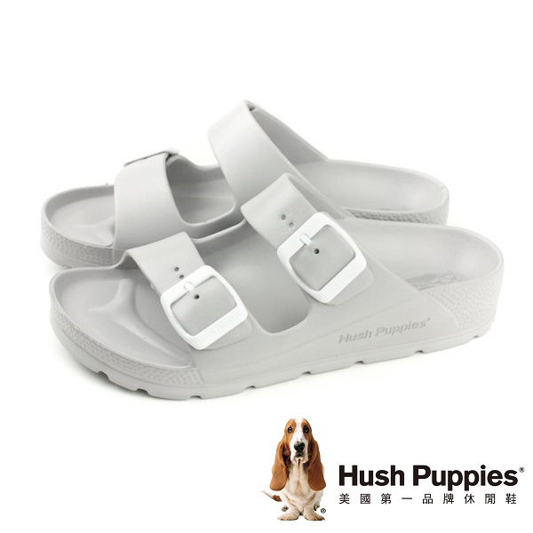Hush Puppies 輕量休閒增高拖鞋 女鞋-灰(另有粉、深咖、白)