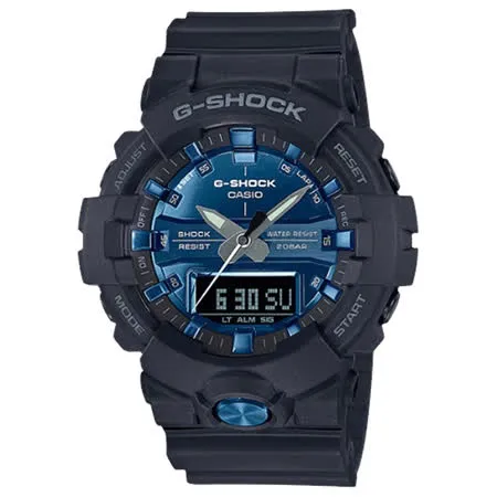 G-SHOCK 炫目雙顯男錶 樹脂錶帶 藍色錶面 防水200米 GA-810MMB-1A2