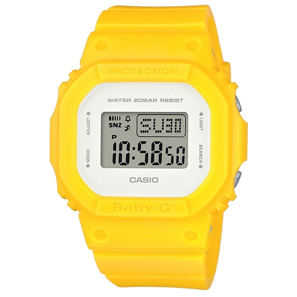 CASIO BABY-G 街頭復古風運動錶-螢光黃-BGD-560CU-9DR