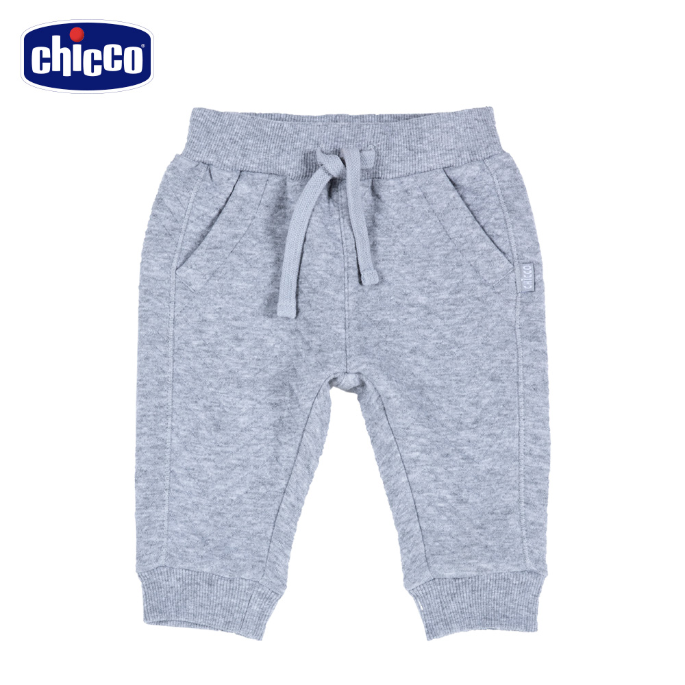 chicco-To Be Baby-山形紋束口長褲-灰(18個月-4歲)