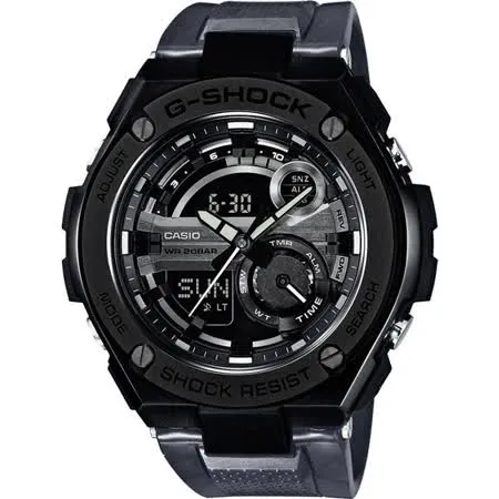 CASIO G-SHOCK系列 破繭重生雙顯運動錶-黑-GST-210M-1ADR