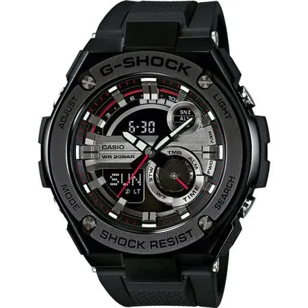 CASIO G-SHOCK系列 破繭重生雙顯運動錶-黑-GST-210B-1ADR