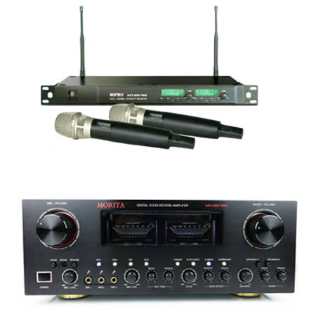 【日本森田 MORITA】MA-989 PRO 卡拉OK綜合擴大機+MIPRO ACT-869 PRO雙頻 自動選訊 無線麥克風